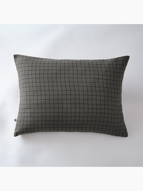 Taie d’oreiller – Gaze de coton tissée – Petits carreaux - Gaïa Mix - Kiabi