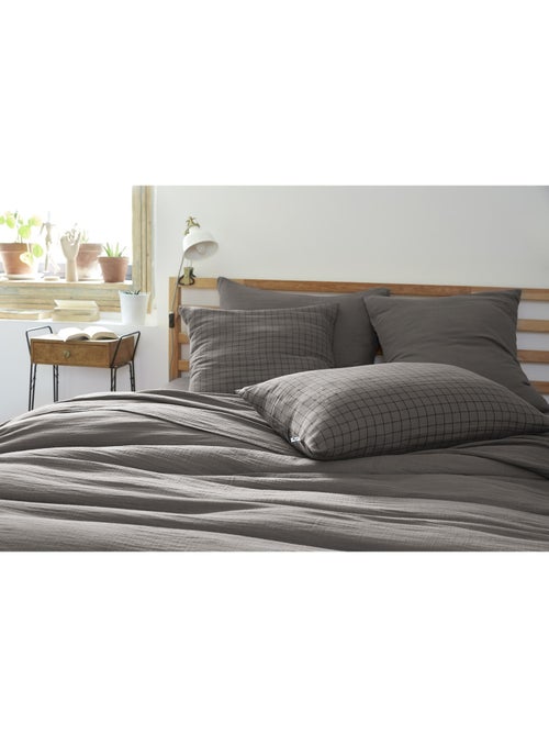Taie d’oreiller – Gaze de coton tissée – Petits carreaux - Gaïa Mix - Kiabi
