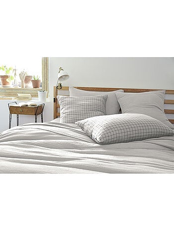 Taie d’oreiller – Gaze de coton tissée – Petits carreaux - Gaïa Mix