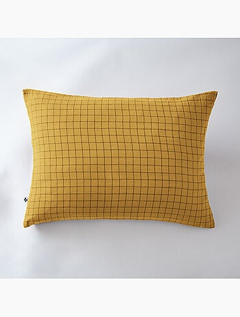 Taie d’oreiller – Gaze de coton tissée – Petits carreaux - Gaïa Mix