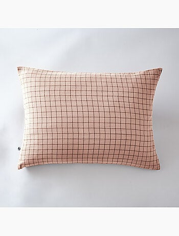 Taie d’oreiller – Gaze de coton tissée – Petits carreaux - Gaïa Mix