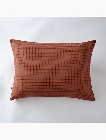 Taie d’oreiller – Gaze de coton tissée – Petits carreaux - Gaïa Mix