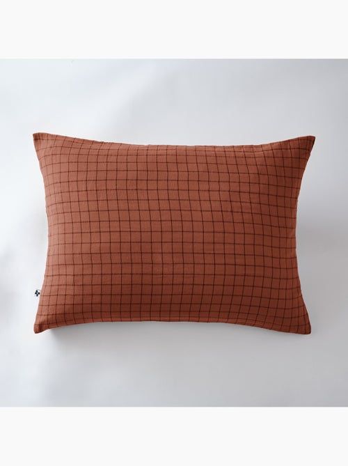 Taie d’oreiller – Gaze de coton tissée – Petits carreaux - Gaïa Mix - Kiabi