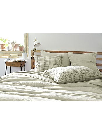 Taie d’oreiller – Gaze de coton tissée – Petits carreaux - Gaïa Mix