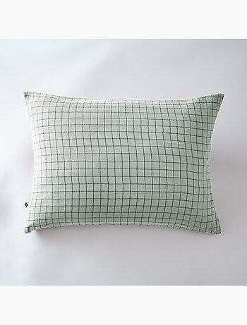 Taie d’oreiller – Gaze de coton tissée – Petits carreaux - Gaïa Mix