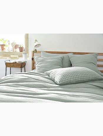 Taie d’oreiller – Gaze de coton tissée – Petits carreaux - Gaïa Mix