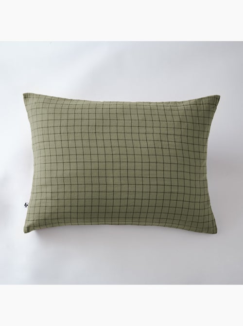 Taie d’oreiller – Gaze de coton tissée – Petits carreaux - Gaïa Mix - Kiabi