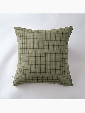 Taie d’oreiller – Gaze de coton tissée – Petits carreaux - Gaïa Mix