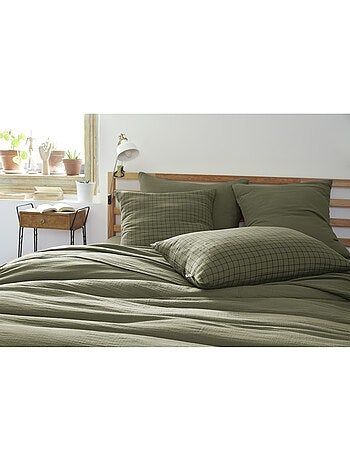 Taie d’oreiller – Gaze de coton tissée – Petits carreaux - Gaïa Mix