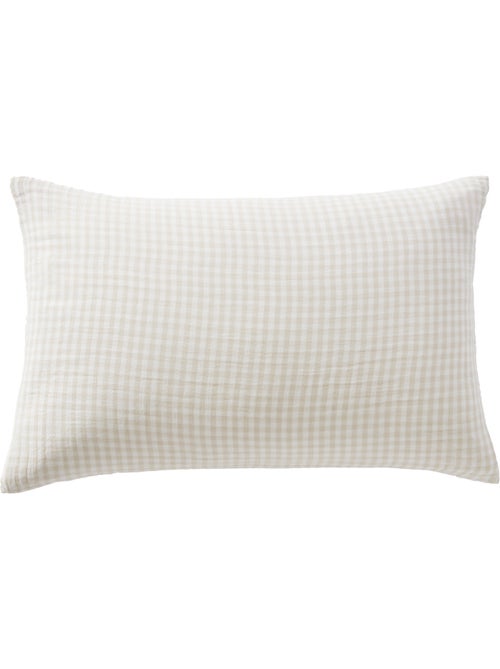 Taie d’oreiller – Gaze de coton tissée teinte VICKIE Pampa - Kiabi