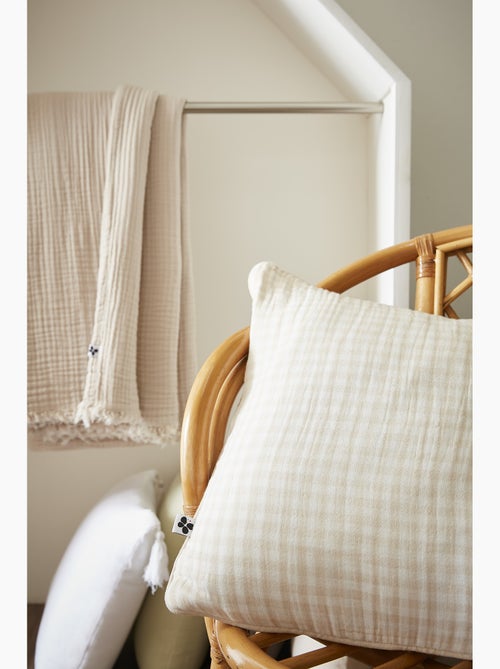 Taie d’oreiller – Gaze de coton tissée teinte VICKIE Pampa - Kiabi