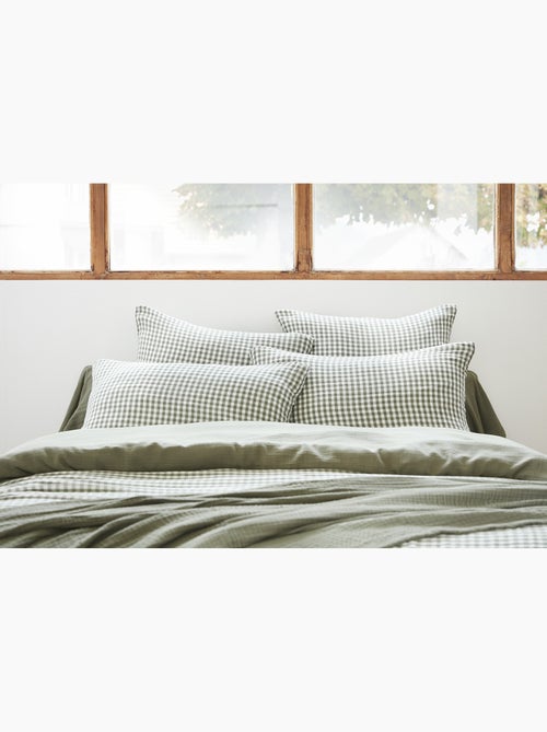 Taie d’oreiller – Gaze de coton tissée teinte VICKIE Pampa - Kiabi