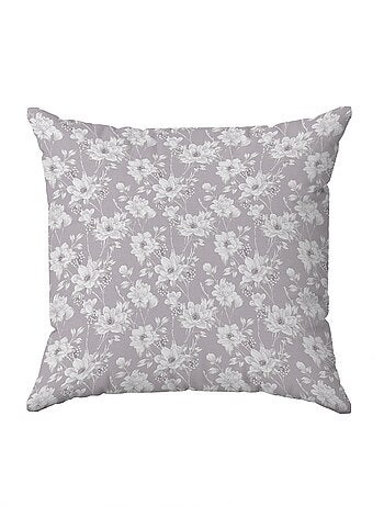 Taie d'oreiller imprimé fleurs flanelle coton - Afibel