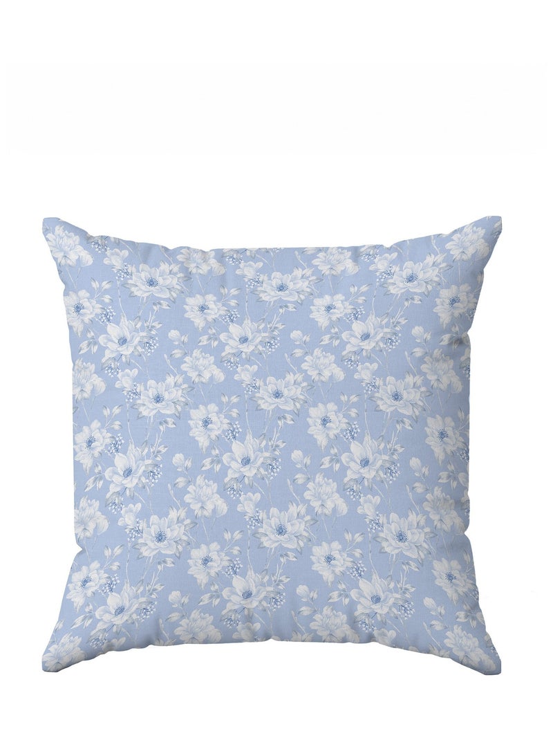 Taie d'oreiller imprimé fleurs flanelle coton Bleu - Kiabi