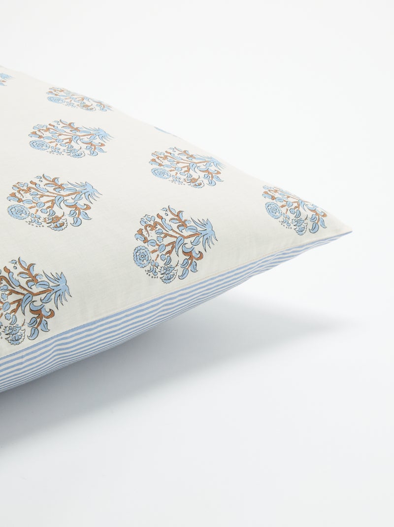 Taie d'oreiller imprimée 50x70 cm en coton Bleu - Kiabi