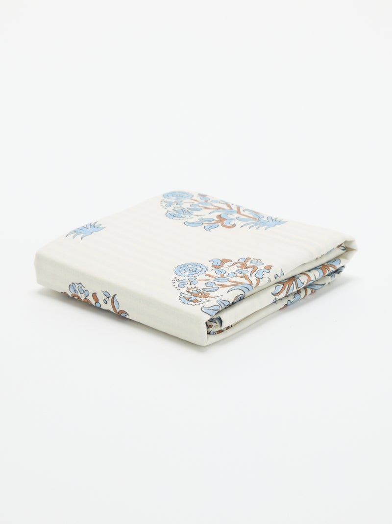 Taie d'oreiller imprimée 63x63 cm en coton Bleu - Kiabi