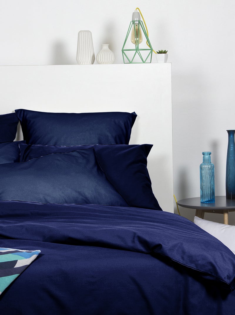 Taie d'oreiller LAGO polyester microfibre Bleu marine - Kiabi