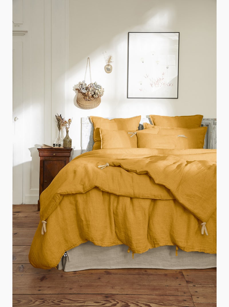 Taie d’Oreiller – Lin Lavé Français Luxe Soline - Thym Jaune - Kiabi