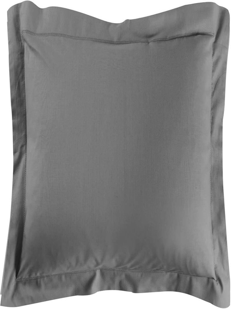 Taie d'oreiller Lina 57fils coton gris anthracite - Kiabi