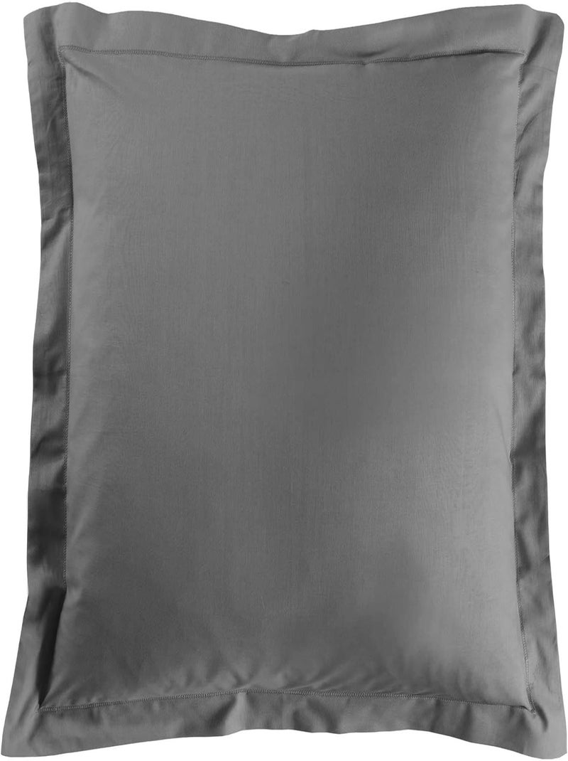 Taie d'oreiller Lina 57fils coton gris anthracite - Kiabi