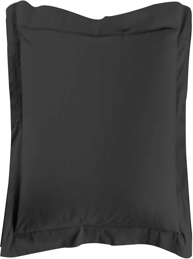 Taie d'oreiller Lina 57fils coton Noir - Kiabi