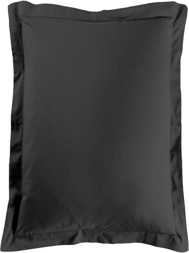 Taie d'oreiller Lina 57fils coton Noir - Kiabi