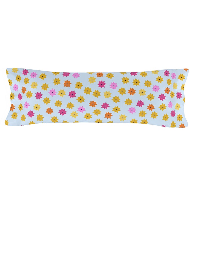 Taie d'oreiller Long braid Lit Bébé "Happyfriday" Bleu Jaune - Kiabi