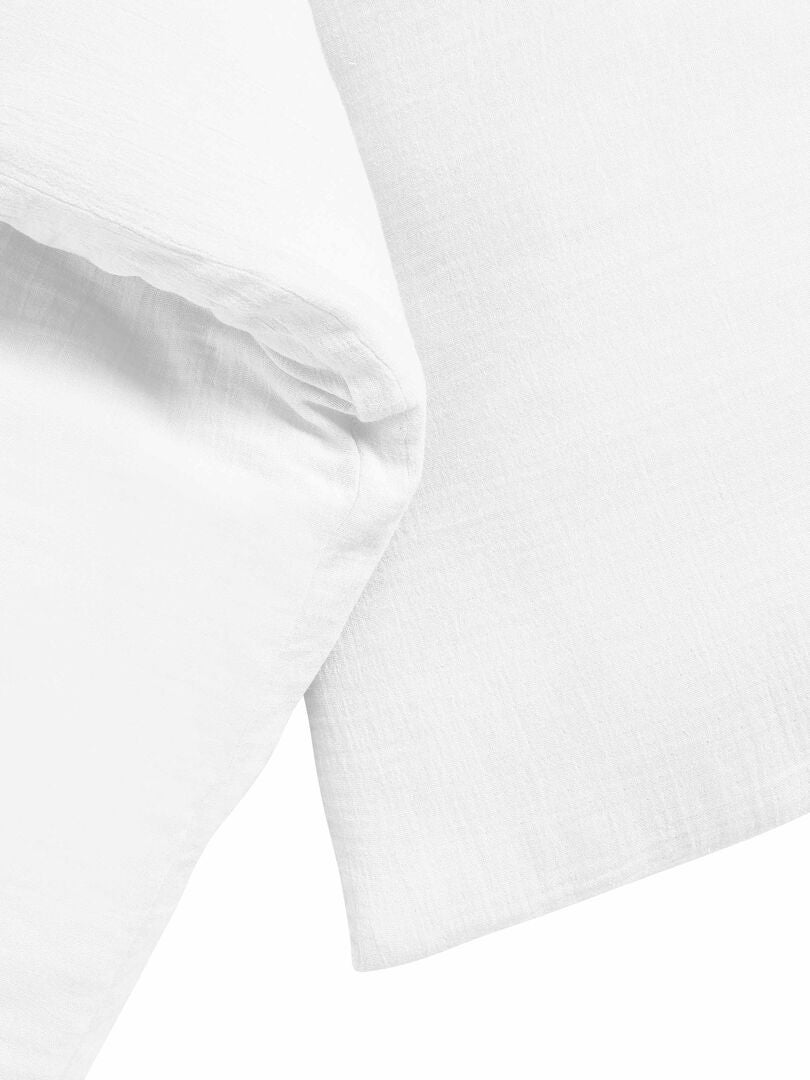 Taie d'oreiller (Lot de 2) double gaze de coton - 'Le Lit de Mon Bébé' -  Blanc - Kiabi - 19.90€