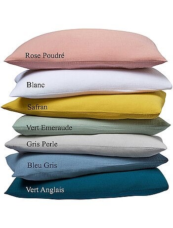 Taie d'oreiller (Lot de 2) double gaze de coton - 'Le Lit de Mon Bébé'