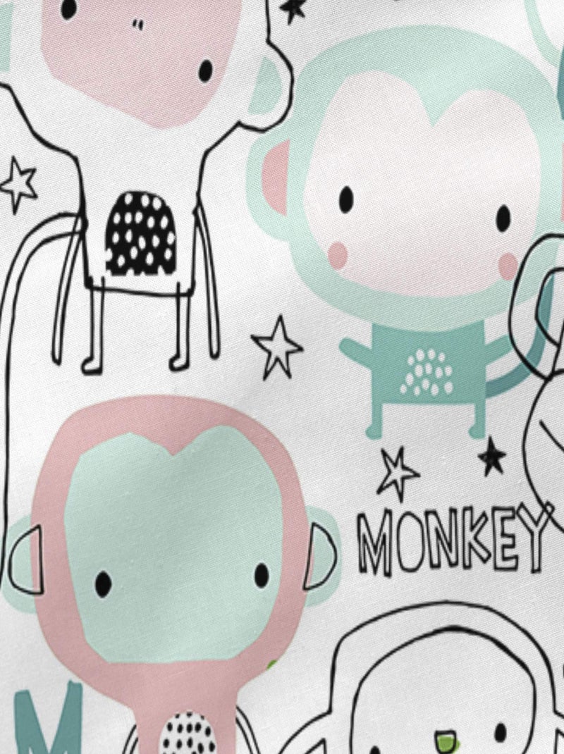 Taie d'oreiller Macaque "Happyfriday" Blanc - Kiabi
