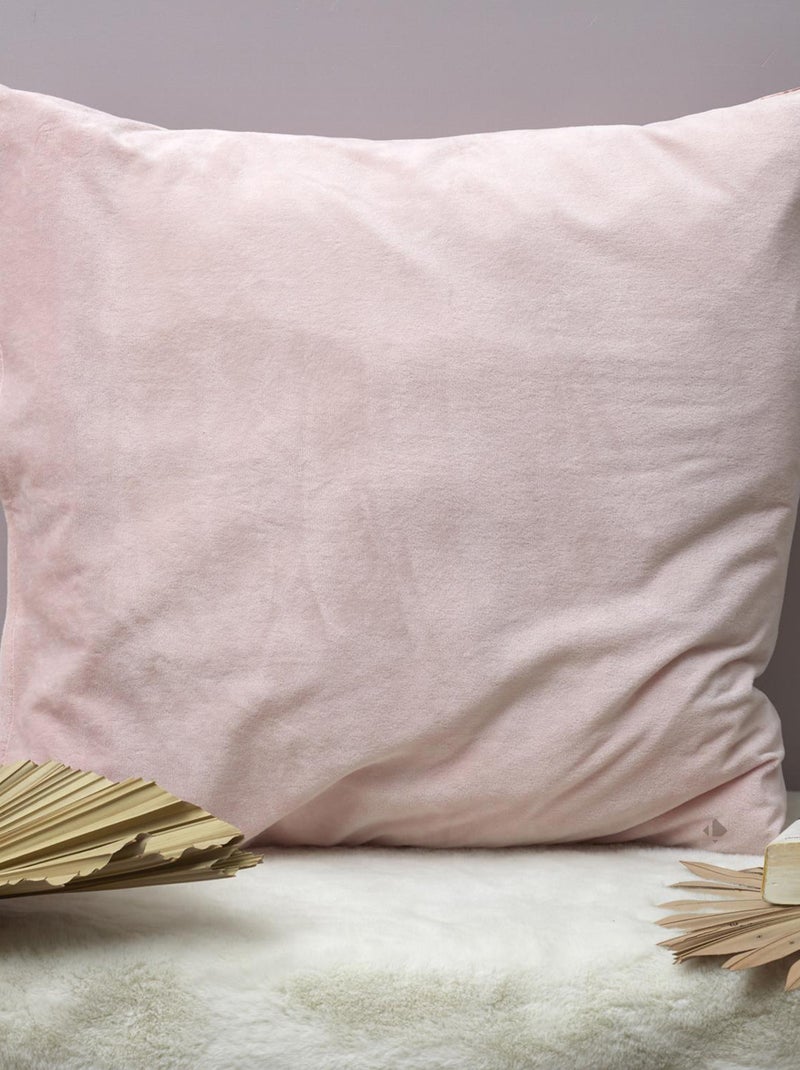 Taie d'oreiller microfibre réversible 60x60 cm collection HOSANA Rose - Kiabi