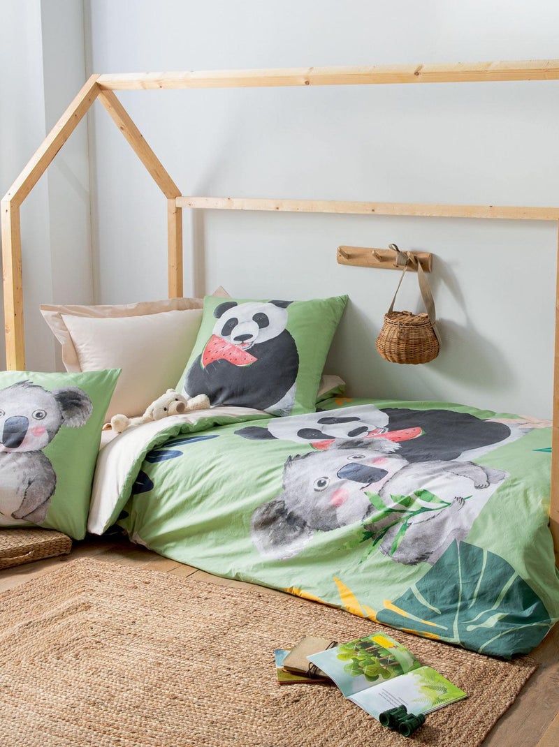 Taie d'oreiller panda Vert - Kiabi