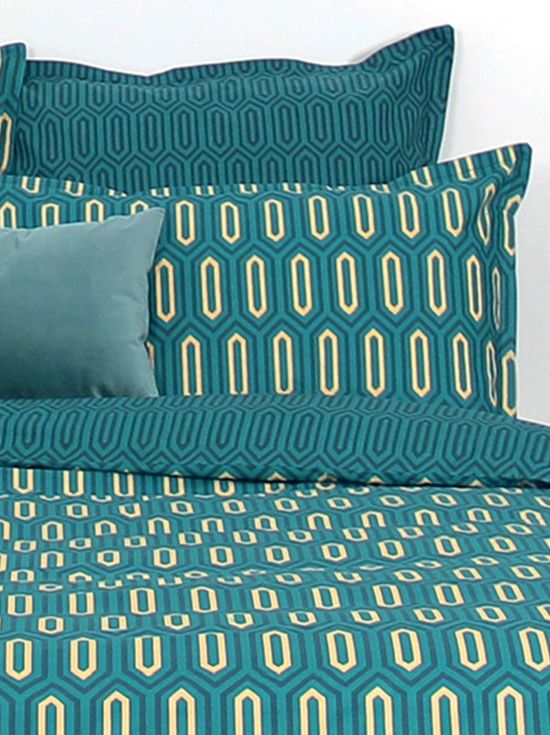 Taie d'oreiller PAST en coton Percale Bleu canard - Kiabi