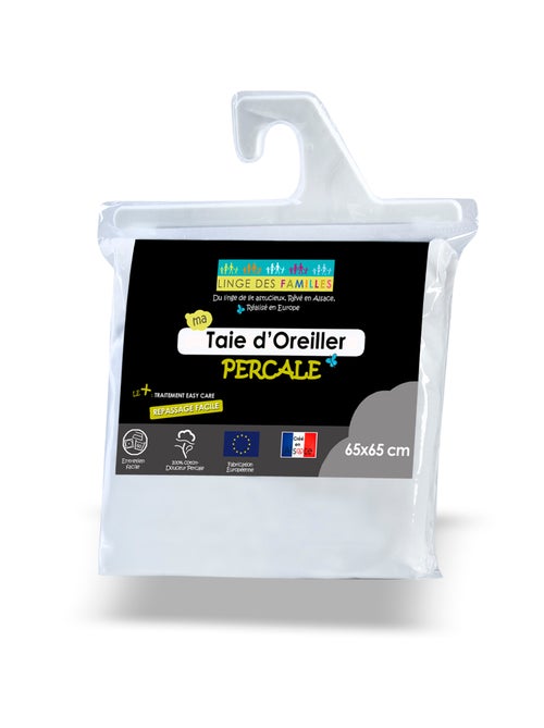 Taie d'Oreiller Percale 100% Coton - 80 fils/cm² - Linge des Familles - Kiabi
