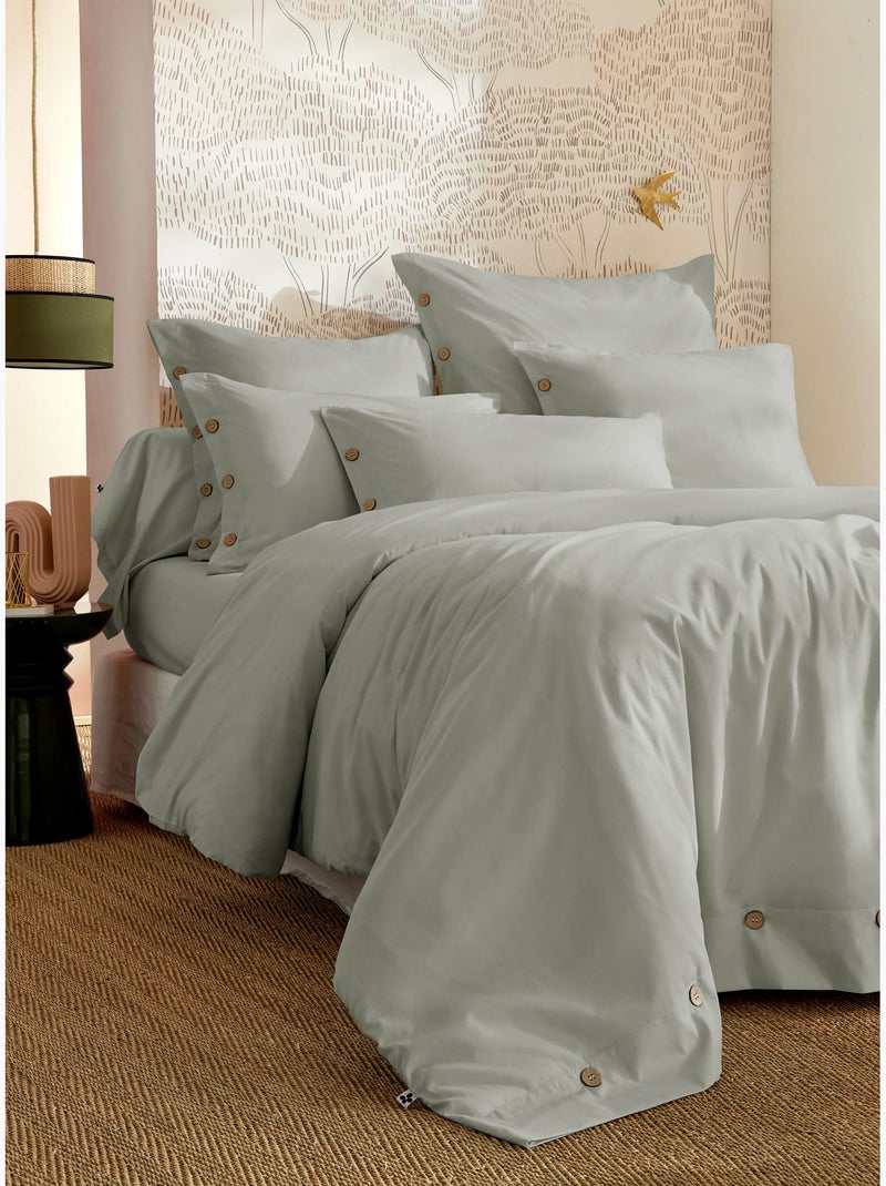 Taie d’oreiller percale 120 fils ficelle – perrine Bleu céladon - Kiabi