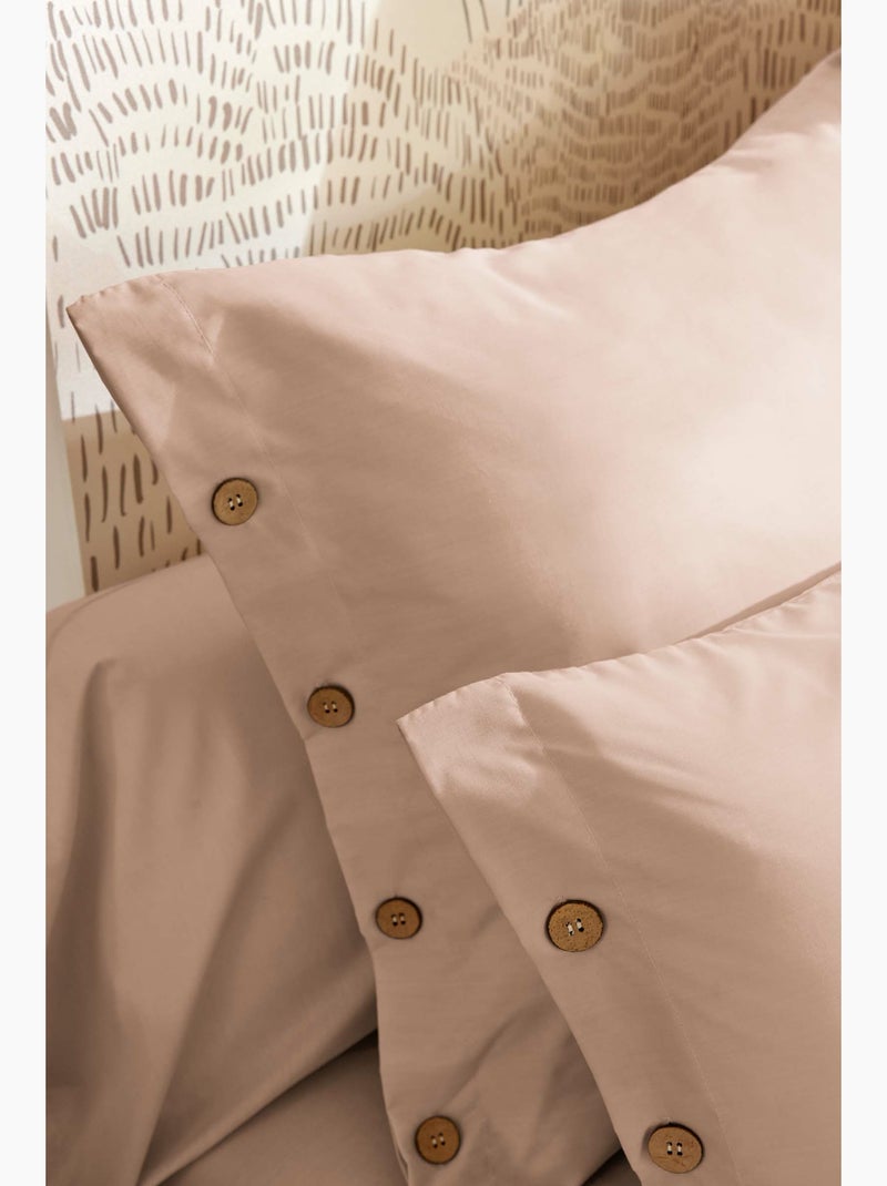 Taie d’oreiller percale 120 fils ficelle – perrine Blush - Kiabi