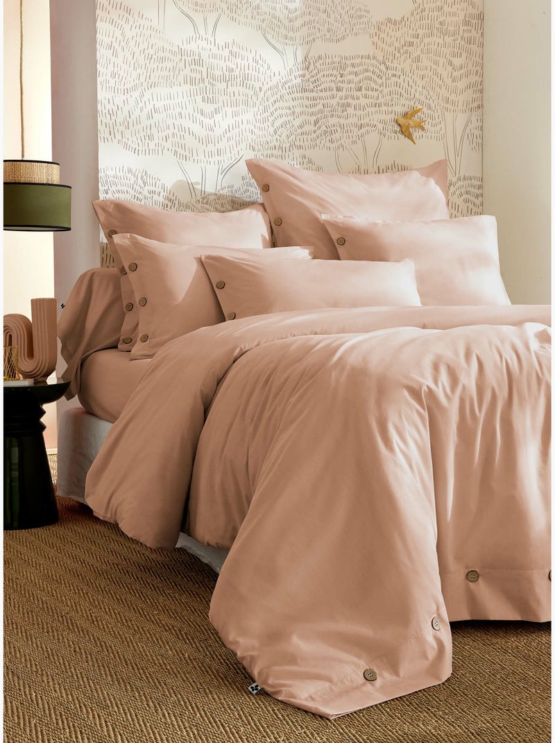 Taie d’oreiller percale 120 fils ficelle – perrine Blush - Kiabi
