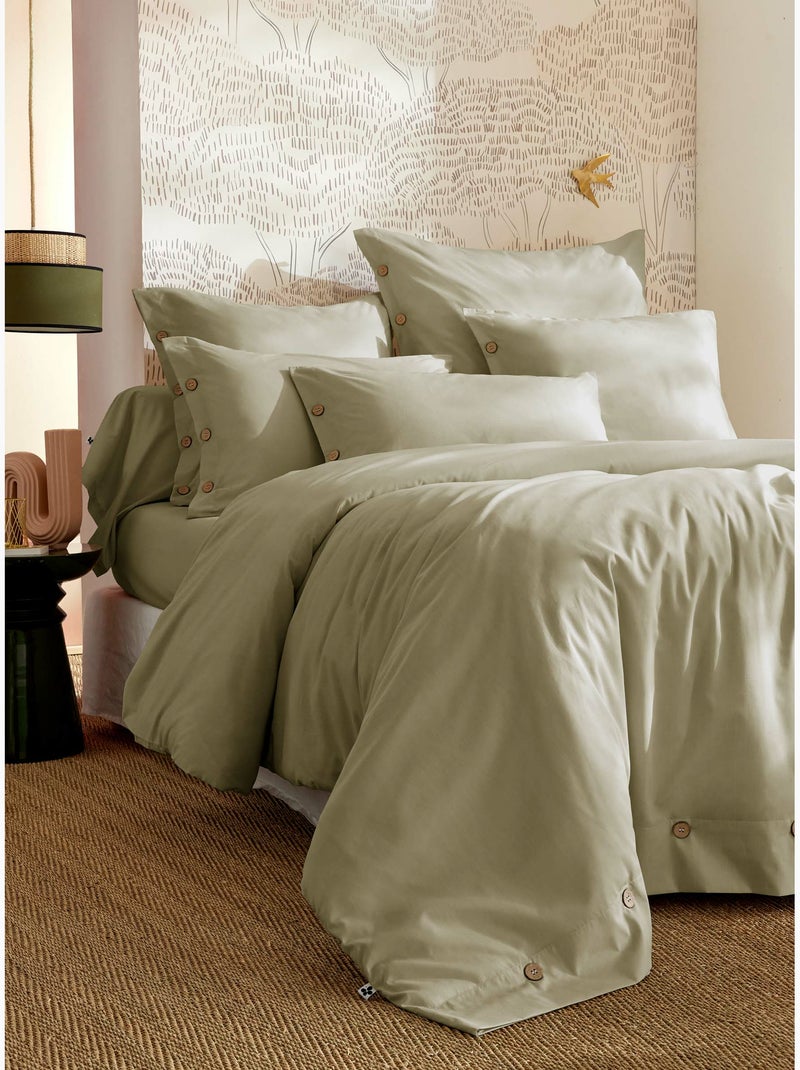 Taie d’oreiller percale 120 fils ficelle – perrine Vert Sauge - Kiabi