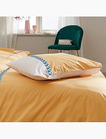 Taie d'oreiller percale avec galon