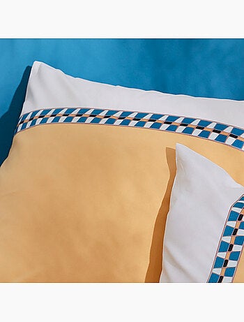 Taie d'oreiller percale avec galon