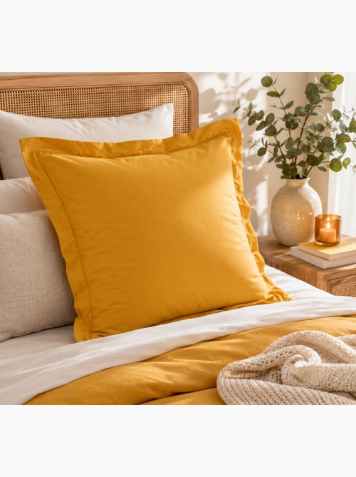 Taie d'oreiller Percale Coton Miel 63x63cm - Kiabi