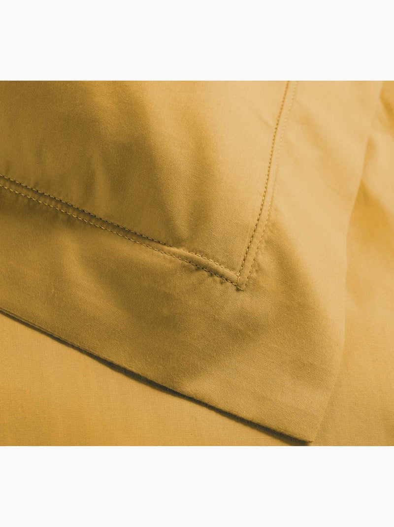 Taie d'oreiller Percale Coton Miel 63x63cm Jaune - Kiabi