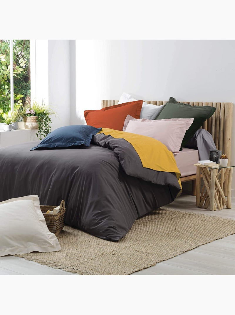 Taie d'oreiller Percale Coton Miel 63x63cm Jaune - Kiabi