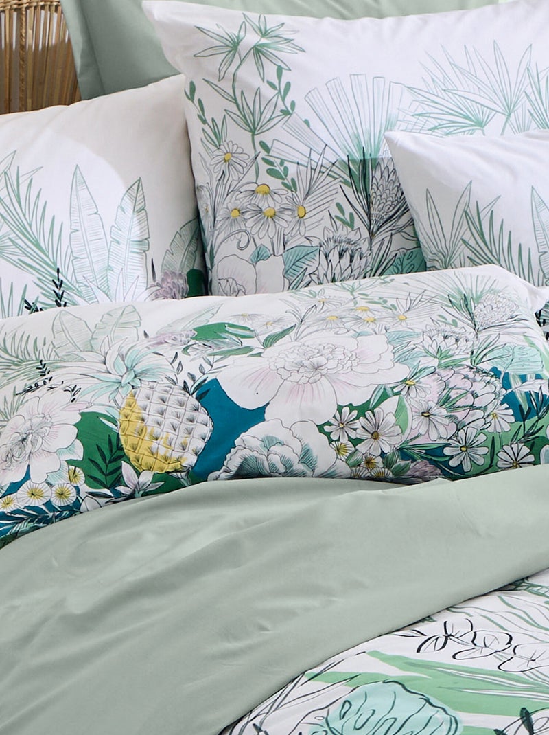 Taie d'oreiller percale de coton collection BALI Vert - Kiabi