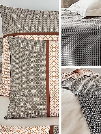 Taie d'oreiller percale de coton GABIN ÉPICE