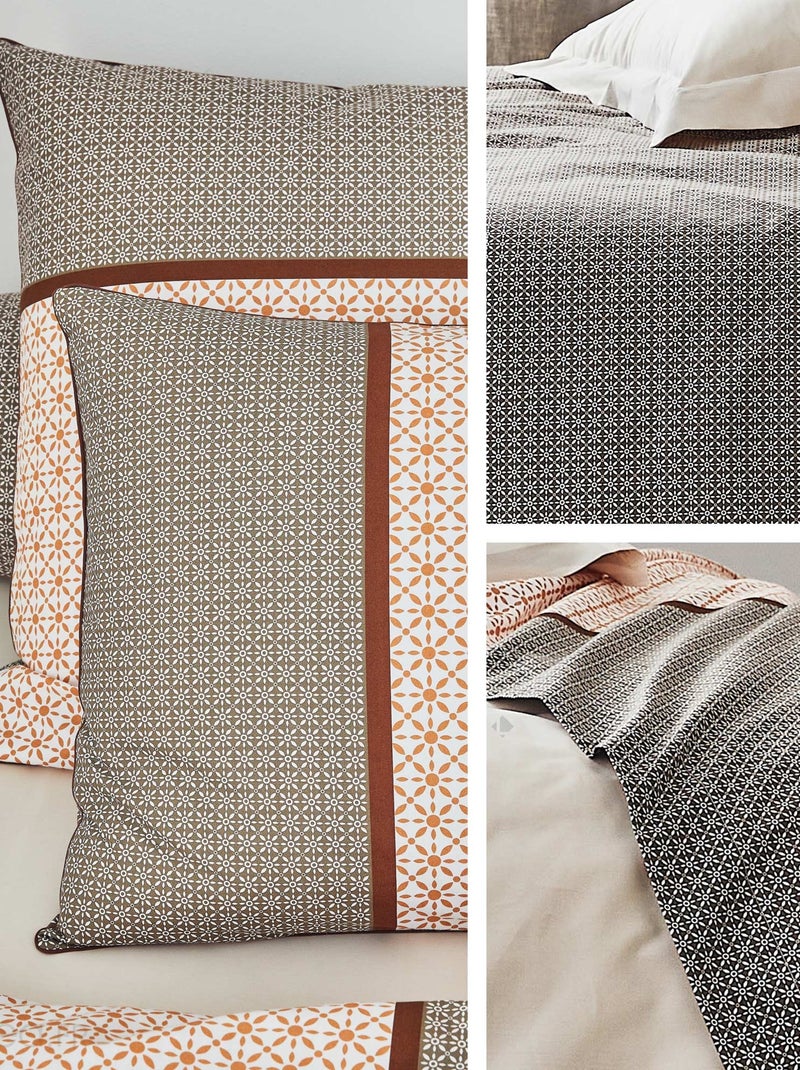 Taie d'oreiller percale de coton GABIN ÉPICE Marron glacé - Kiabi