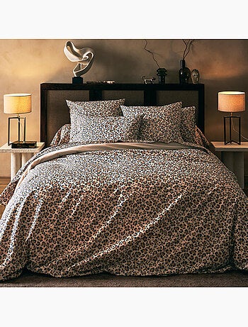 Taie d’oreiller percale de coton léopard