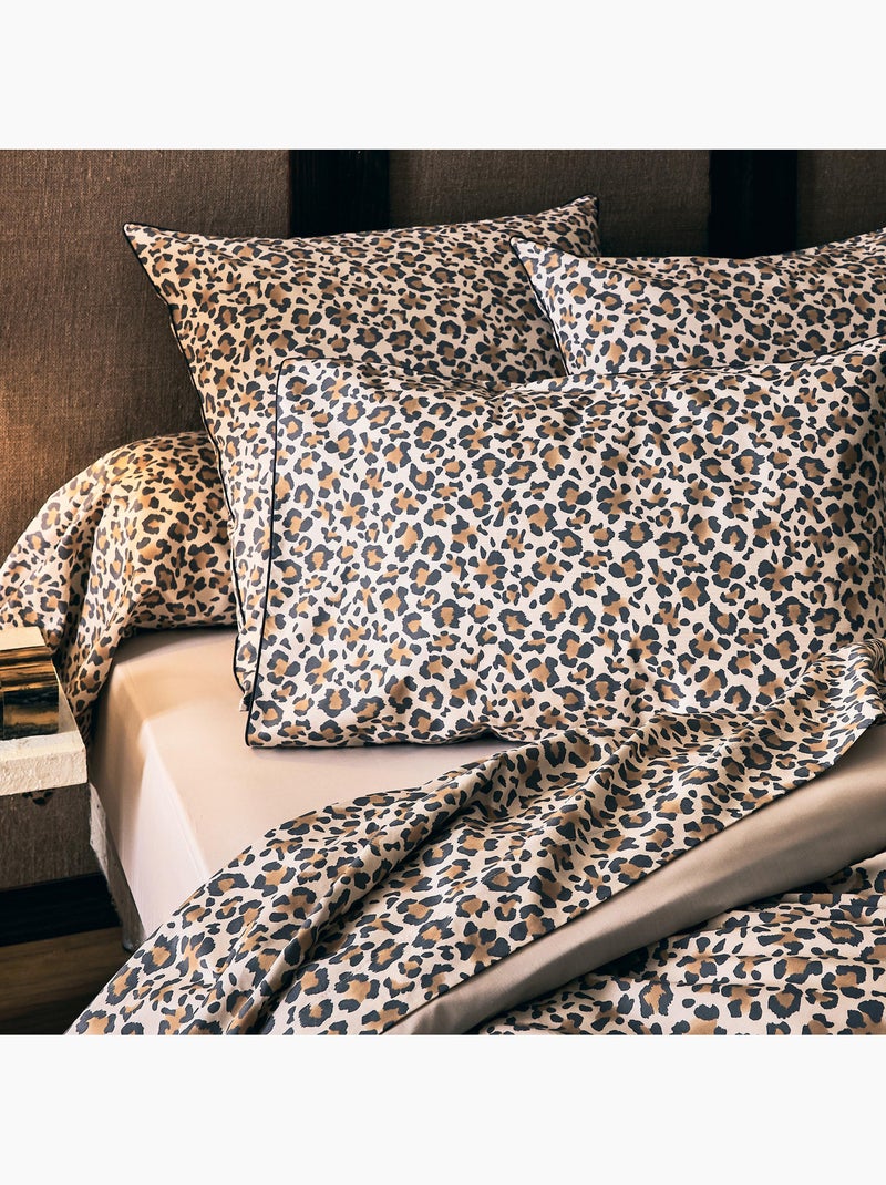 Taie d’oreiller percale de coton léopard Beige - Kiabi