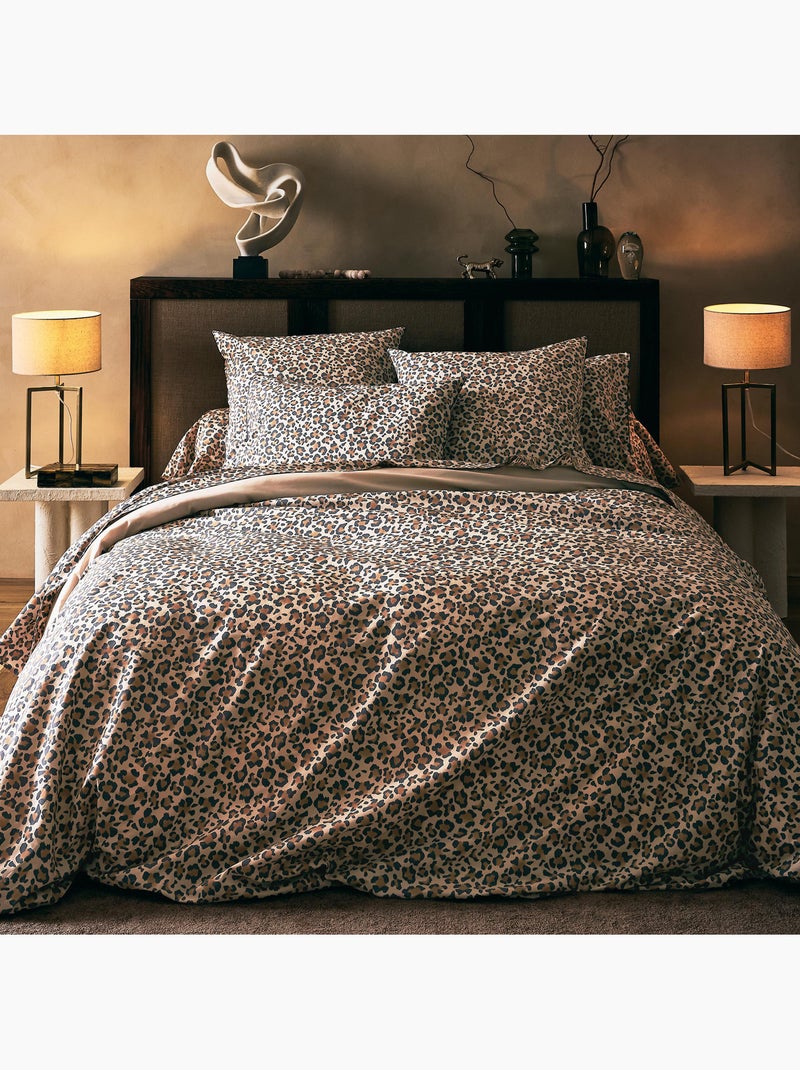 Taie d’oreiller percale de coton léopard Beige - Kiabi