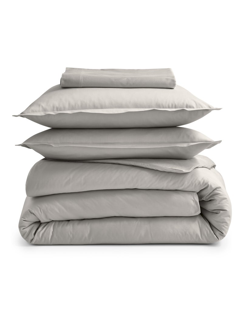 Taie d’oreiller percale de coton made in France Beige coquille - Kiabi